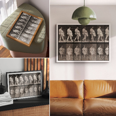 Poster mural Mulher obesa caminhando. Fototipia de Eadweard Muybridge, 1887.