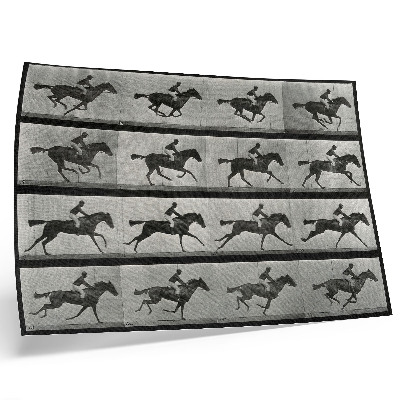 Poster Cavalo e cavaleiro em galope. Fototipo de Eadweard Muybridge, 1887.
