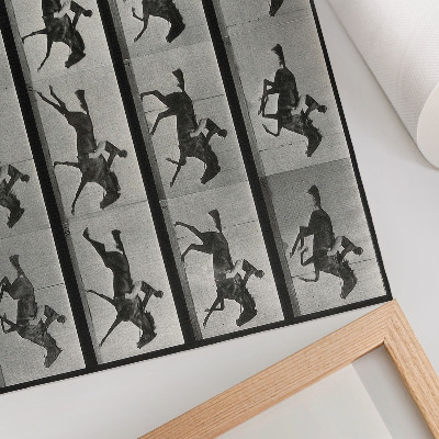 Poster Cavalo e cavaleiro em galope. Fototipo de Eadweard Muybridge, 1887.