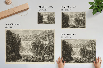 Poster para a sala Vista da Grande Cascata do Tivoli, de Vistas de Roma, de Giovanni Battista Piranesi