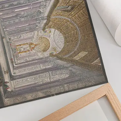 Pôster mural de Gezicht op het interieur van de Sint Pietersbasiliek te Vaticaanstad por anônimo e Giovanni Battista Piranesi