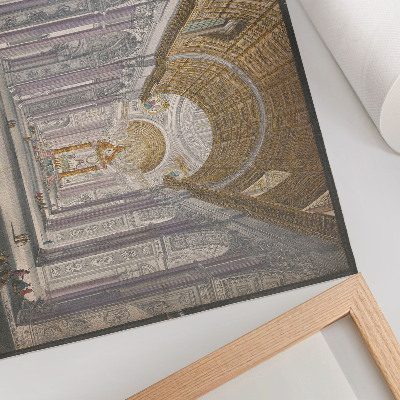 Poster mural Gezicht op het interieur van de Sint Pietersbasiliek te Vaticaanstad por anônimo e Giovanni Battista Piranesi