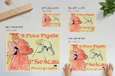 Pôster impressão em alta resolução de Le Photographe Sescau (1894) por Henri de Toulouse-Lautrec
