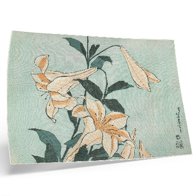 Poster mural Lírios (ca. 1833–1834) em alta resolução por Katsushika Hokusai