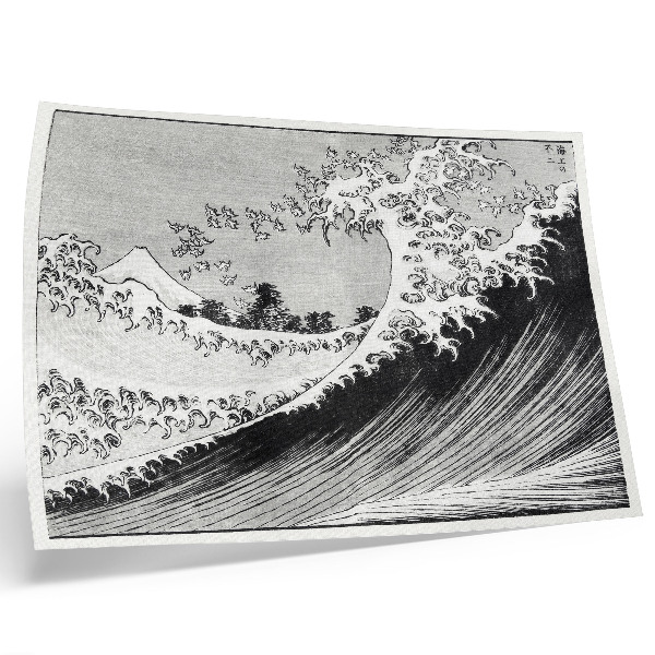 Poster em tela Cem Vistas do Monte Fuji (1835) de Hokusai, gravura japonesa vintage em madeira