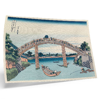 Poster Vista debaixo da ponte Mannenbashi em Fukagawa, 1985, por Katsushika Hokusai