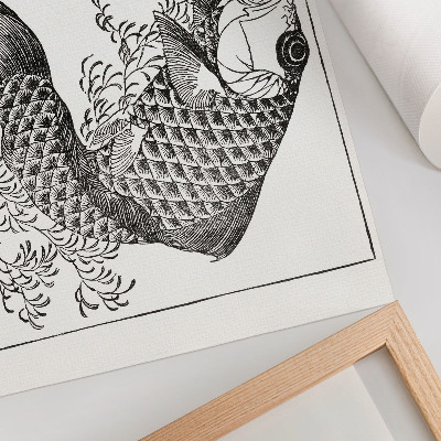 Poster para a sala A carpa de Hokusai, uma ilustração japonesa de um animal.