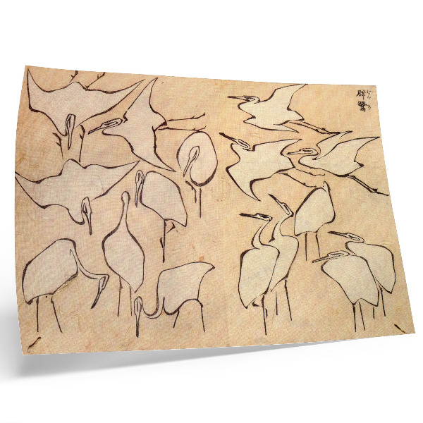 Poster Garças de Katsushika Hokusai, da obra 