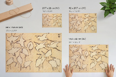 Poster Garças de Katsushika Hokusai, da obra 