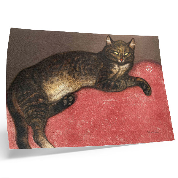 Poster mural L'Hiver Chat sur un Coussin (1909) impressão cromolitográfica de Théophile Alexandre Steinlen