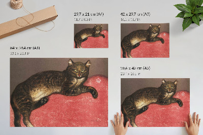 Poster mural L'Hiver Chat sur un Coussin (1909) impressão cromolitográfica de Théophile Alexandre Steinlen