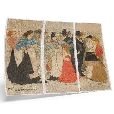 Pôster Mensen op straat (1896) por Théophile Alexandre Steinlen e Charles Verneau pôster artístico da obra de 1896