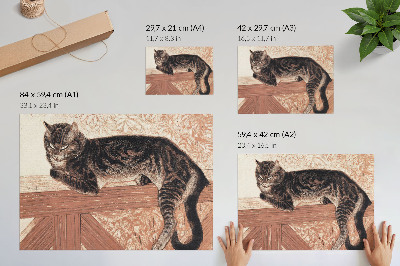 Poster em tela Gato na balaustrada, de Théophile-Alexandre Pierre Steinlen