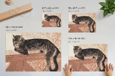 Gato na balaustrada, de Théophile-Alexandre Steinlen poster em tela
