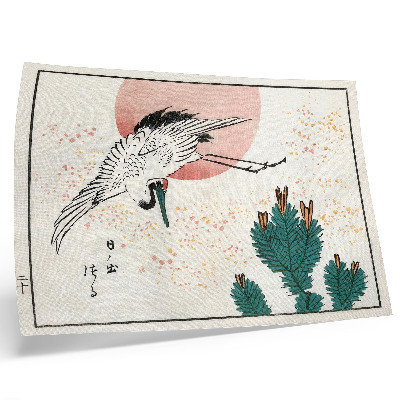 Poster mural Xilogravura japonesa de garça (1826–1869)