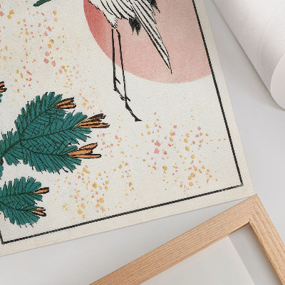 Poster mural Xilogravura japonesa de garça (1826–1869)