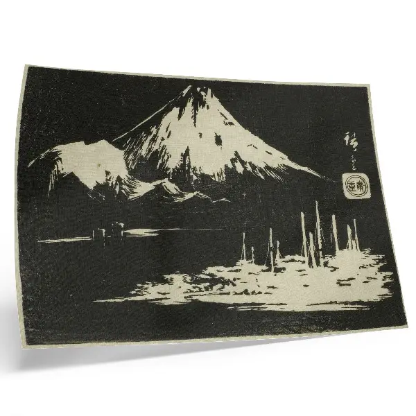 Poster decorativo Seikenji Fuji da série Espelho de Reproduções em Pedra de Vistas das Províncias Kohon meihitsu ishizuri kagami para sala