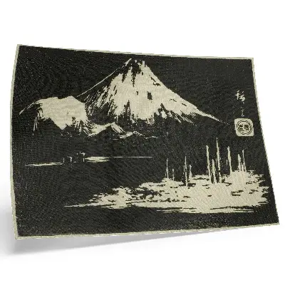Poster decorativo Seikenji Fuji da série Espelho de Reproduções em Pedra de Vistas das Províncias Kohon meihitsu ishizuri kagami para sala