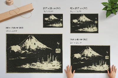 Poster para a sala Seikenji Fuji, da série Espelho de Reproduções em Pedra de Vistas das Províncias (Kohon meihitsu ishizuri kagami)