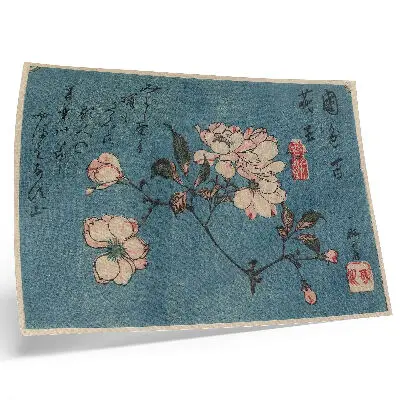 Poster mural gravura em madeira nishiki-e com tinta e cor sobre papel de Utagawa Hiroshige