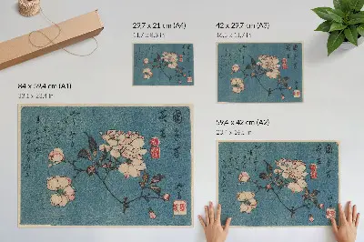 Poster mural gravura em madeira nishiki-e com tinta e cor sobre papel de Utagawa Hiroshige