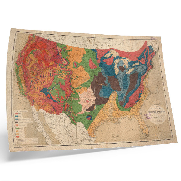 Poster Mapa geológico dos Estados Unidos