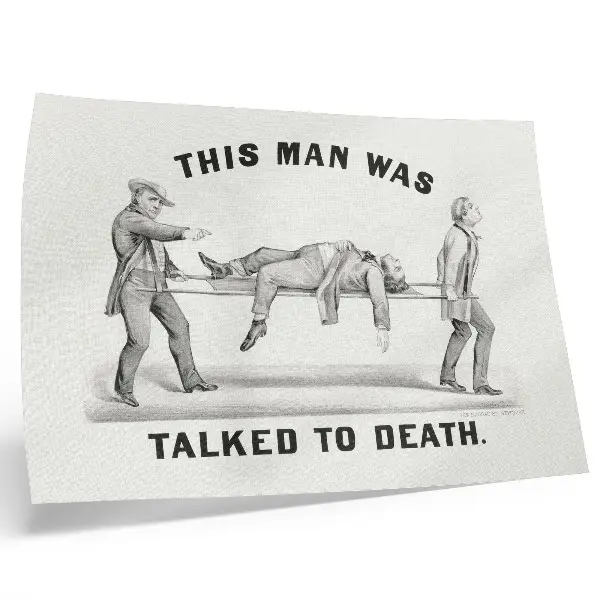 Poster mural ilustração de arquivo deste homem que foi levado à morte pela conversa (1873)