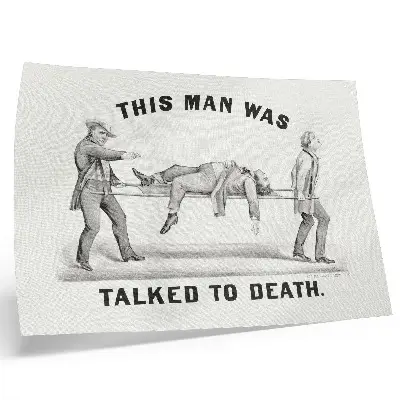 Poster mural ilustração de arquivo deste homem que foi levado à morte pela conversa (1873)