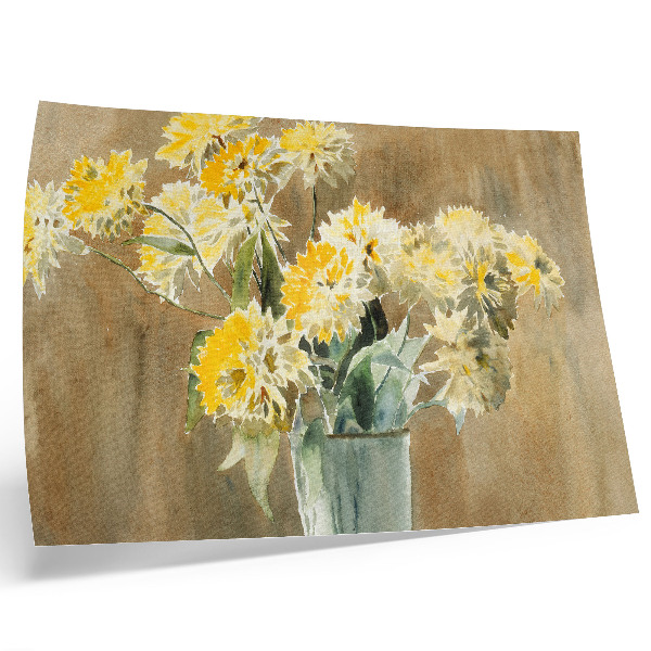 Poster em tela Vaso com Flores Amarelas (1915) de Hannah Borger Overbeck