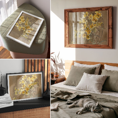Poster mural Flor Amarela com Borda (1915) por Hannah Borger Overbeck