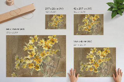 Poster mural Flor Amarela com Borda (1915) por Hannah Borger Overbeck