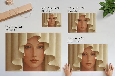 Poster em tela Uma mulher com um véu ondulado.