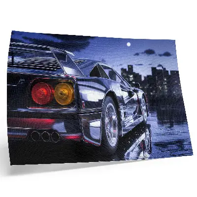 Poster para sala carro esportivo em paisagem urbana noturna