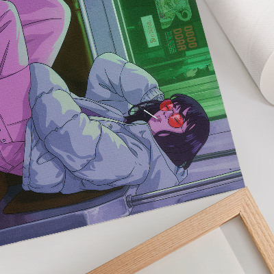 Poster mural Figura elegante no bonde com calças rosa