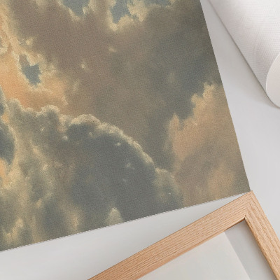 Poster para a sala Nuvens no céu em tons de cinza e bege.