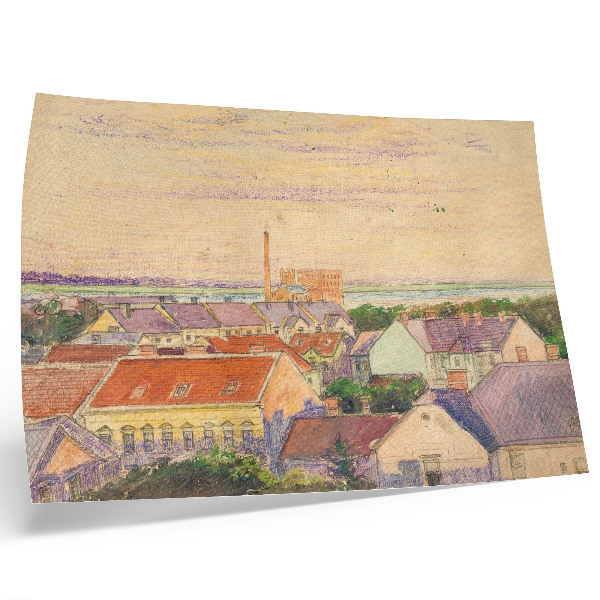 Poster Vista da cidade por Egon Schiele, ilustração