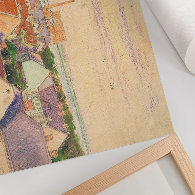 Poster Vista da cidade por Egon Schiele, ilustração