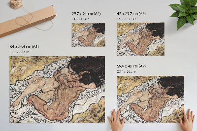 Poster para a sala O Abraço (1917) de Egon Schiele