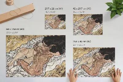 Poster O Abraço (1917) de Egon Schiele para a sala
