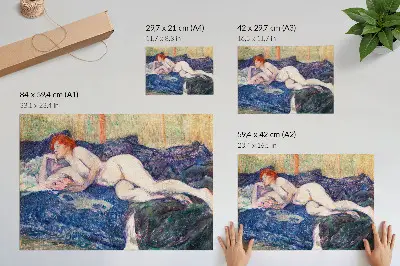 Poster de arte erótica vintage de Henri de Toulouse-Lautrec mulher nua para decoração de sala