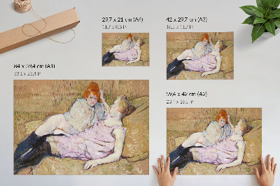 Poster mural Sofá (c. 1894–1896) – uma pintura de alta resolução de Henri de Toulouse-Lautrec