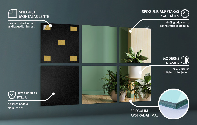 Azulejos espelhados quadrados autoadesivas