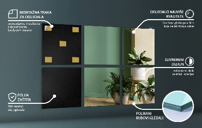 Azulejos espelhados quadrados autoadesivas