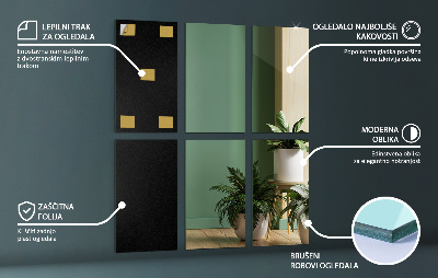 Azulejos retangulares espelhados autocolante
