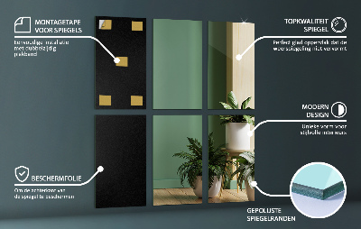 Azulejos retangulares espelhados autocolante