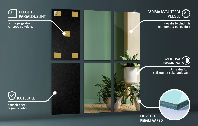 Azulejos retangulares espelhados autocolante