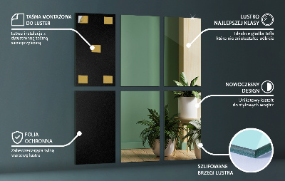 Azulejos retangulares espelhados autocolante
