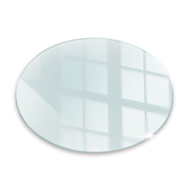 Base de vidro redonda para lareira transparente