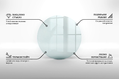 Base de vidro redonda para lareira transparente