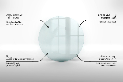 Base de vidro redonda para lareira transparente